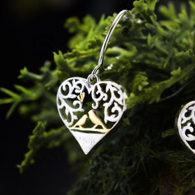 Custom-Bird-in-Love-Heart-Silver-earring (3)